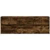 TV staliukas Sieninė TV spintelė su LED lemputėmis, dūminė, 130x31x45 cm