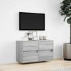 TV staliukas Sieninė TV spintelė su LED lemputėmis, pilka ąžuolo, 80x31x45cm