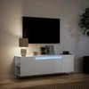 TV staliukas Sieninė TV spintelė su LED lemputėmis, balta, 135x31x39,5cm