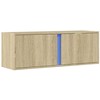 TV staliukas Sieninė TV spintelė su LED lemputėmis, ąžuolo, 100x31x35cm