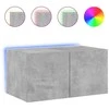 TV staliukas Sieninė TV spintelė su LED lemputėmis, betono pilka, 60x35x31cm