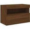 TV staliukas Sieninė TV spintelė su LED lemputėmis, ruda ąžuolo, 60x30x40cm