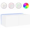 TV staliukas Sieninė TV spintelė su LED lemputėmis, balta, 80x35x31cm