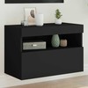TV staliukas Sieninė TV spintelė su LED lemputėmis, juoda, 60x30x40cm