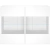 TV staliukas Sieninė TV spintelė su LED lemputėmis, balta, 78,5x30x60,5cm