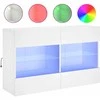 TV staliukas Sieninė TV spintelė su LED lemputėmis, balta, 98,5x30x60,5cm