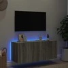 TV staliukas Sieninė TV spintelė su LED lemputėmis, pilka, 100x35x41cm