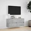 TV staliukas Sieninė TV spintelė su LED lemputėmis, betono, 100x31x45cm
