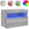 TV staliukas Sieninė TV spintelė su LED lemputėmis, pilka ąžuolo, 60x30x40cm