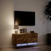 TV staliukas Sieninė TV spintelė su LED lemputėmis, dūminė, 80x31x35cm