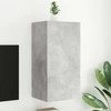 TV staliukas Sieninė TV spintelė su LED lemputėmis, betono, 40,5x35x80cm