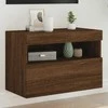 TV staliukas Sieninė TV spintelė su LED lemputėmis, ruda ąžuolo, 60x30x40cm