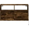 TV staliukas Sieninė TV spintelė su LED lemputėmis, dūminė, 80x31x45cm