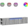 TV staliukas Sieninė TV spintelė su LED lemputėmis, pilka, 180x31x39,5cm