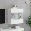 TV staliukas Sieninė TV spintelė su LED lemputėmis, balta, 58,5x30x60,5cm