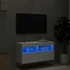 TV staliukas Sieninė TV spintelė su LED lemputėmis, balta, 80x30x40cm