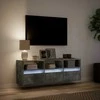 TV staliukas Sieninė TV spintelė su LED lemputėmis, betono, 130x31x45 cm