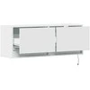 TV staliukas Sieninė TV spintelė su LED lemputėmis, balta, 100x31x35cm