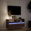 TV staliukas Sieninė TV spintelė su LED lemputėmis, ruda ąžuolo, 100x31x45cm