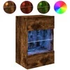TV staliukas Sieninė TV spintelė su LED lemputėmis, dūminė, 40x30x60,5cm
