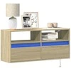 TV staliukas Sieninė TV spintelė su LED lemputėmis, ąžuolo, 100x31x45cm