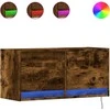 TV staliukas Sieninė TV spintelė su LED lemputėmis, dūminė, 80x31x35cm