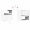 TV staliukas Sieninė TV spintelė su LED lemputėmis, balta, 41x31x45cm