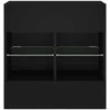 TV staliukas Sieninė TV spintelė su LED lemputėmis, juoda, 58,5x30x60,5cm