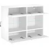 TV staliukas Sieninė TV spintelė su LED lemputėmis, balta, 78,5x30x60,5cm
