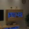 TV staliukas Sieninė TV spintelė su LED lemputėmis, ąžuolo, 98,5x30x60,5cm