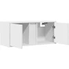 TV staliukas Sieninė TV spintelė su LED lemputėmis, balta, 80x31x35cm