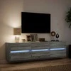 TV staliukas Sieninė TV spintelė su LED lemputėmis, pilka, 180x31x45cm
