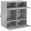 TV staliukas Sieninė TV spintelė su LED lemputėmis, betono, 58,5x30x60,5cm