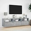 TV staliukas Sieninė TV spintelė su LED lemputėmis, betono, 180x31x45cm