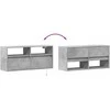 TV staliukas Sieninė TV spintelė su LED lemputėmis, betono, 100x31x45cm