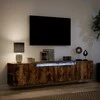 TV staliukas Sieninė TV spintelė su LED lemputėmis, dūminė, 180x31x39,5cm