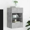 TV staliukas Sieninė TV spintelė su LED lemputėmis, betono, 40x30x60,5cm
