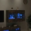 TV staliukas Sieninė TV spintelė su LED lemputėmis, dūminė, 98,5x30x60,5cm