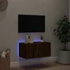 TV staliukas Sieninė TV spintelė su LED lemputėmis, ruda ąžuolo, 60x35x31cm