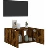 TV staliukas Sieninė TV spintelė su LED lemputėmis, dūminė, 60x35x31cm