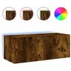 TV staliukas Sieninė TV spintelė su LED lemputėmis, dūminė, 80x35x31cm