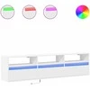 TV staliukas Sieninė TV spintelė su LED lemputėmis, balta, 180x31x45cm