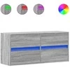 TV staliukas Sieninė TV spintelė su LED lemputėmis, pilka, 100x31x45cm