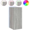 TV staliukas Sieninė TV spintelė su LED lemputėmis, pilka, 30,5x35x70cm