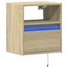 TV staliukas Sieninė TV spintelė su LED lemputėmis, ąžuolo, 41x31x45cm