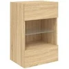 TV staliukas Sieninė TV spintelė su LED lemputėmis, ąžuolo, 40x30x60,5cm