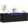 TV staliukas Sieninė TV spintelė su LED lemputėmis, juoda, 135x31x39,5cm