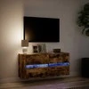 TV staliukas Sieninė TV spintelė su LED lemputėmis, dūminė, 100x31x45cm