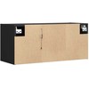 TV staliukas Sieninė TV spintelė su LED lemputėmis, juoda, 80x31x35cm