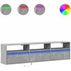 TV staliukas Sieninė TV spintelė su LED lemputėmis, betono, 180x31x45cm